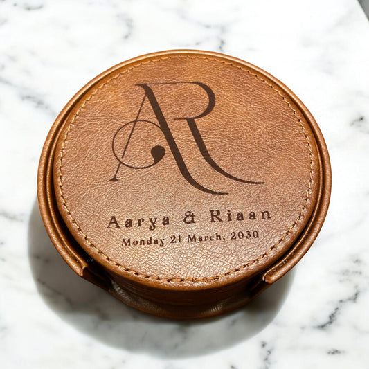 Personalized Monogram Leather Coasters: The Perfect Gift for Whiskey Lovers