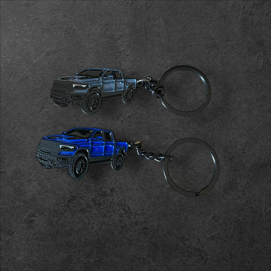 Custom RAM-Theme Truck Keychain – Engraved Metal Key Ring