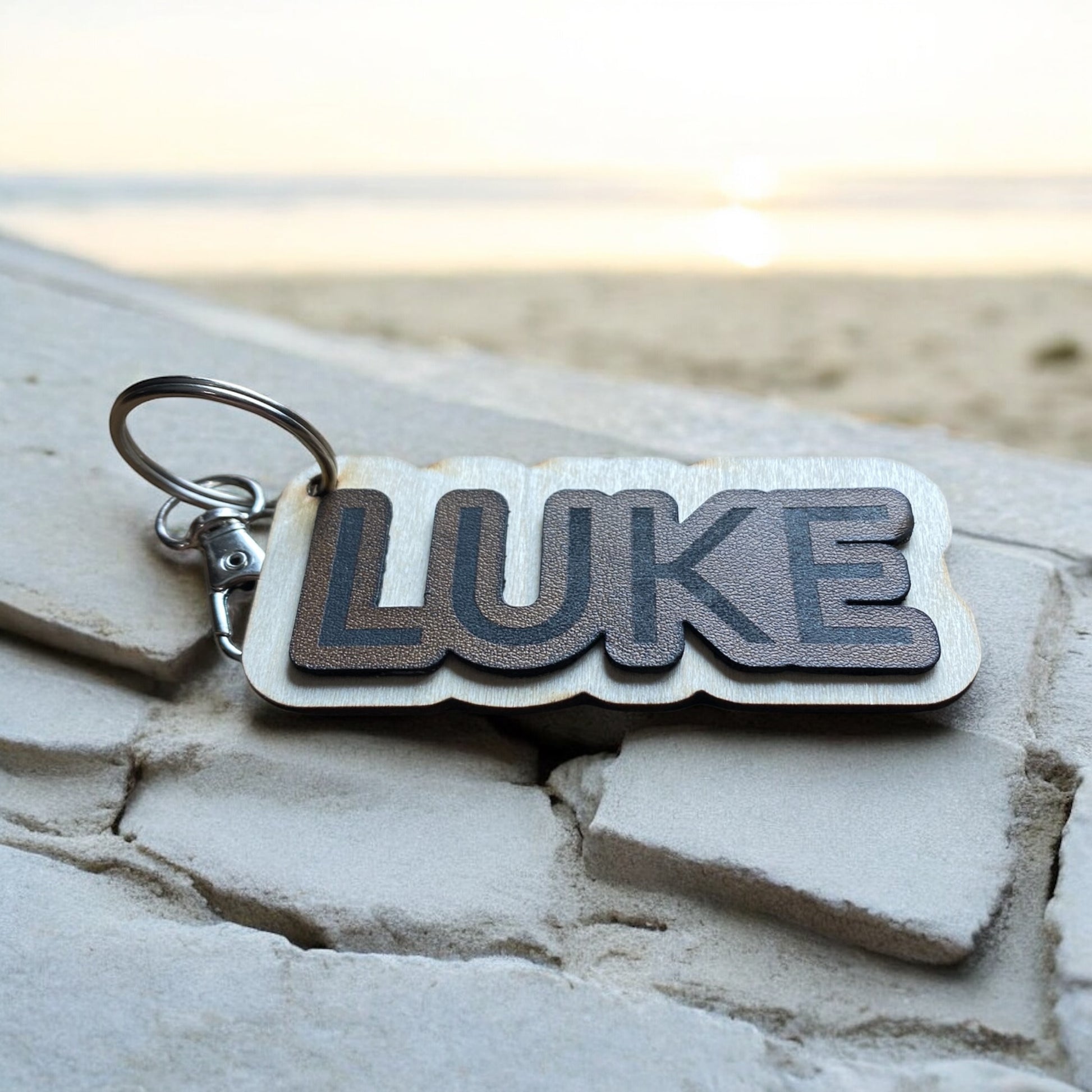 Custom Name Keychain – Engraved Leather & Wood Key Tag | Personalized Gift for Him & Her | Unique Custom Keychain for Bags, Backpacks, & Keys - SystemPoint Solutions