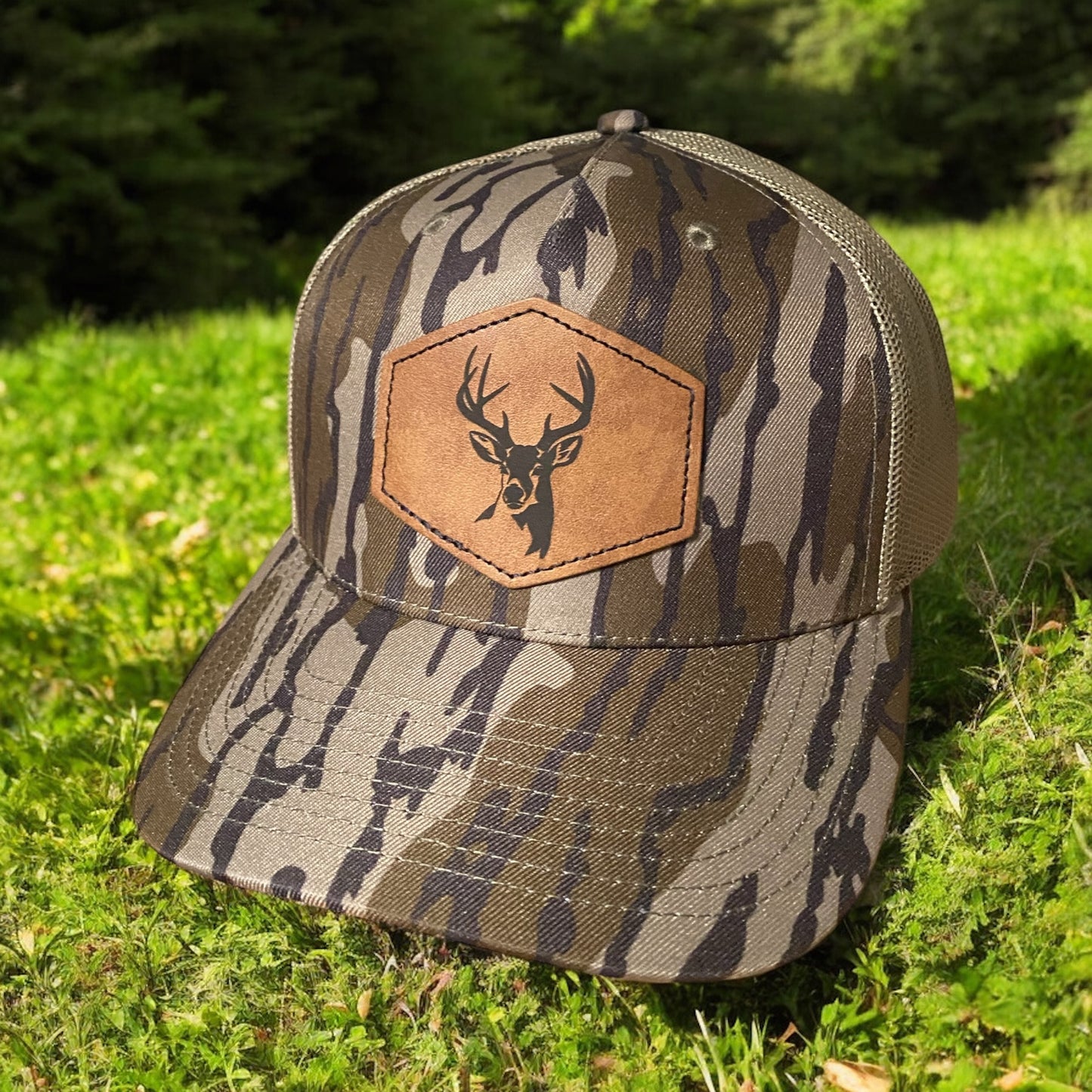 Camo Engraved Patch Buck Hat – Personalized Outdoor Hunting Gear, Unique Laser-Engraved Hat for Men - SystemPoint Solutions