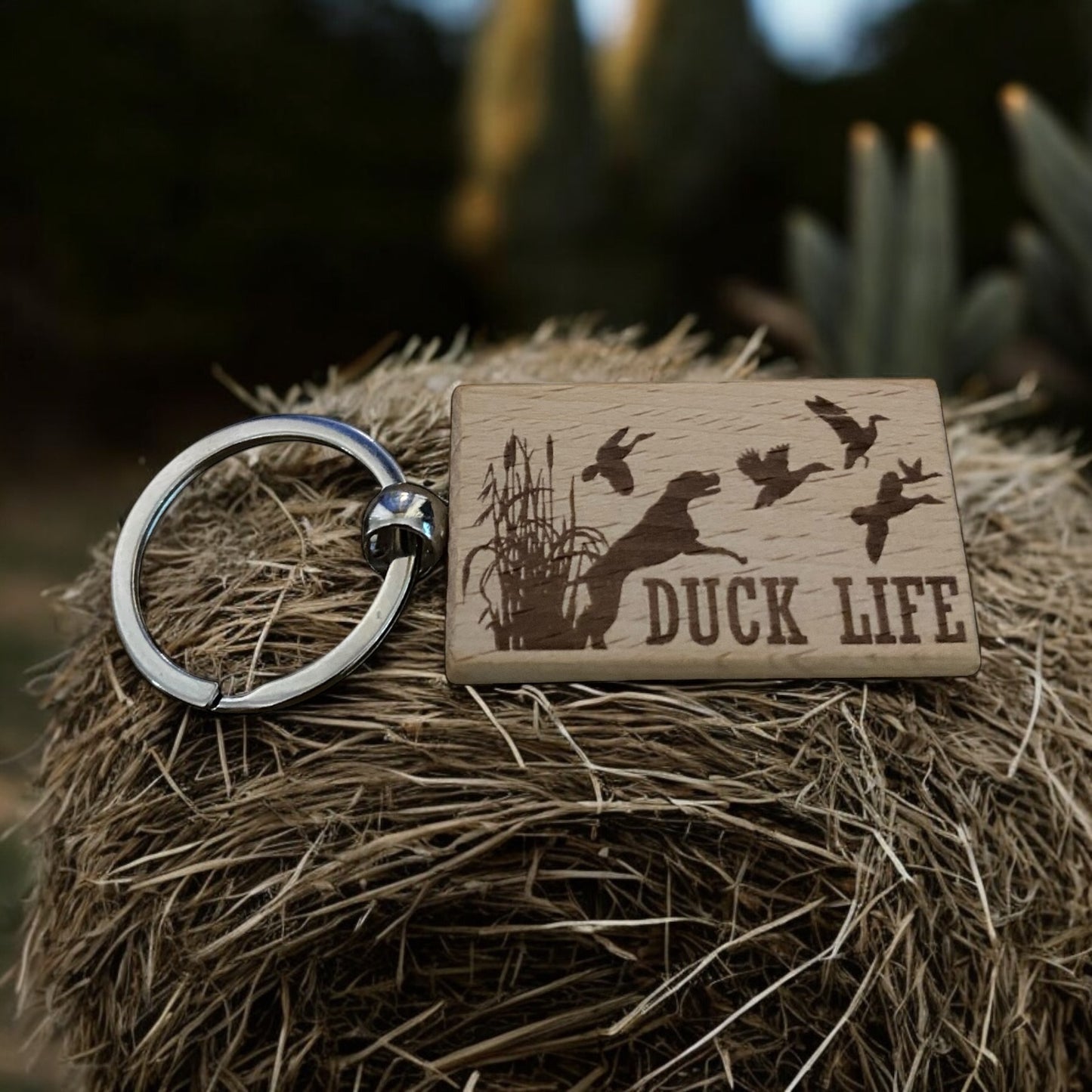 Custom Engraved Duck Hunting Keychain, Personalized Hunting Gift, Unique Duck Hunting Design, Custom Keychain for Hunters, Personalized Gift for Him - SystemPoint Solutions