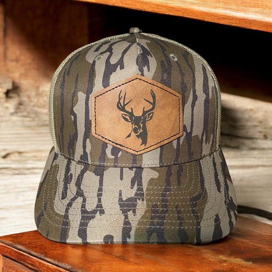 Camo Engraved Patch Buck Hat – Personalized Outdoor Hunting Gear, Unique Laser-Engraved Hat for Men - SystemPoint Solutions