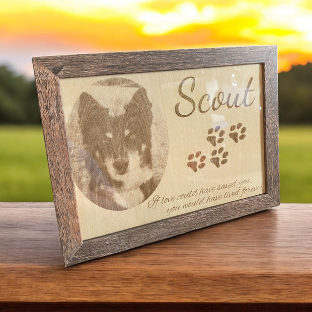 Custom Engraved Pet Memorial Frame with Photo & Name - SystemPoint Solutions