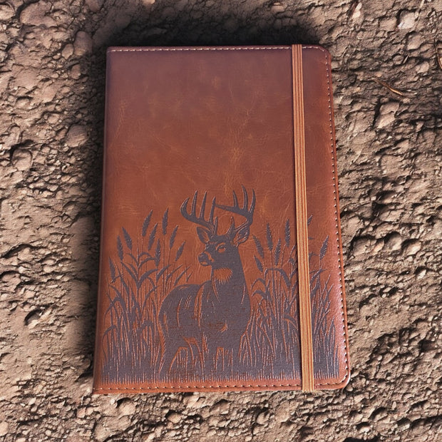 Engraved Buck Scenery Leather Journal – Personalized Gift - SystemPoint Solutions