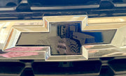 Chevrolet Black Tractor Silverado Precut Bowtie Emblem Overlay DECALS, Front & Rear Set - SystemPoint Solutions