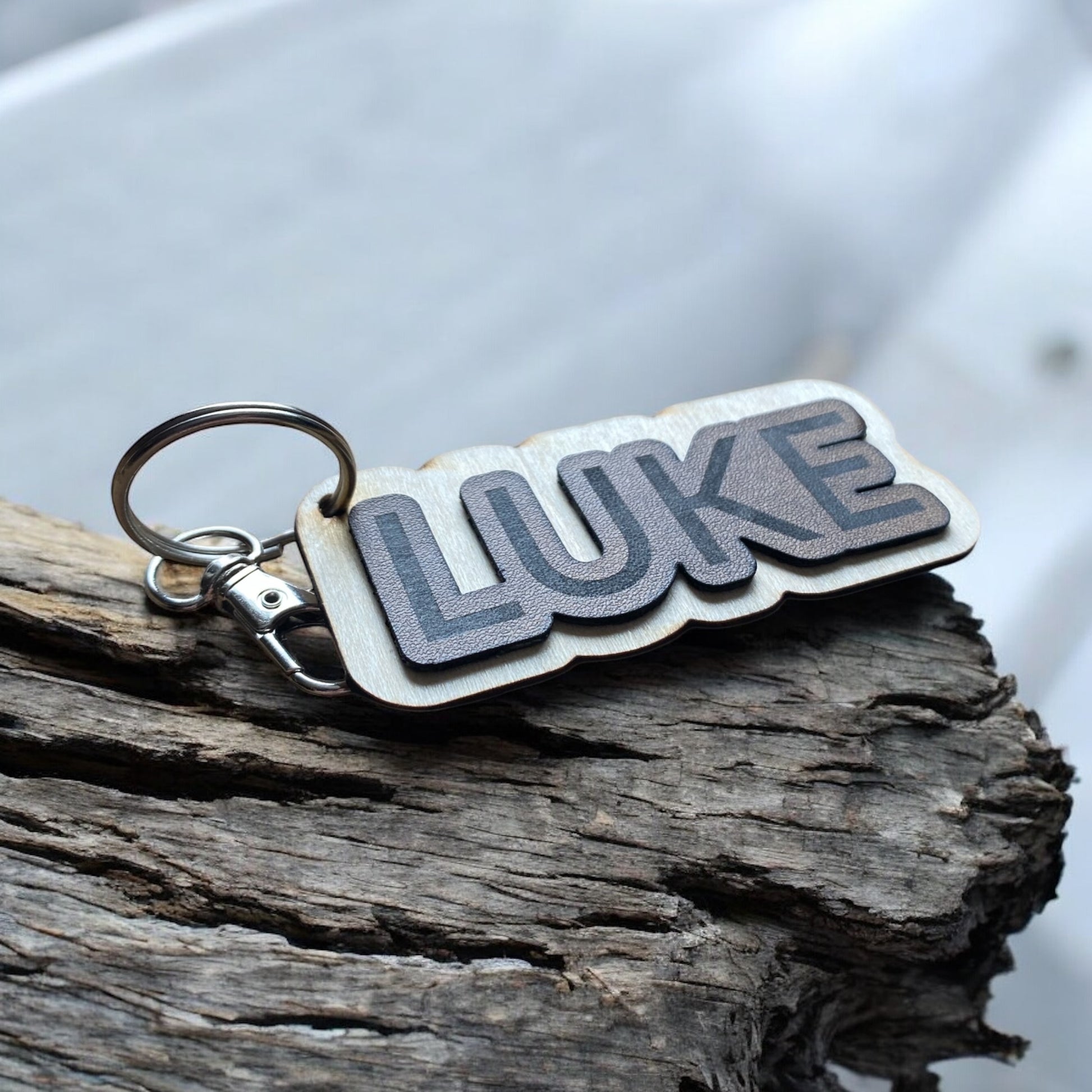 Custom Name Keychain – Engraved Leather & Wood Key Tag | Personalized Gift for Him & Her | Unique Custom Keychain for Bags, Backpacks, & Keys - SystemPoint Solutions