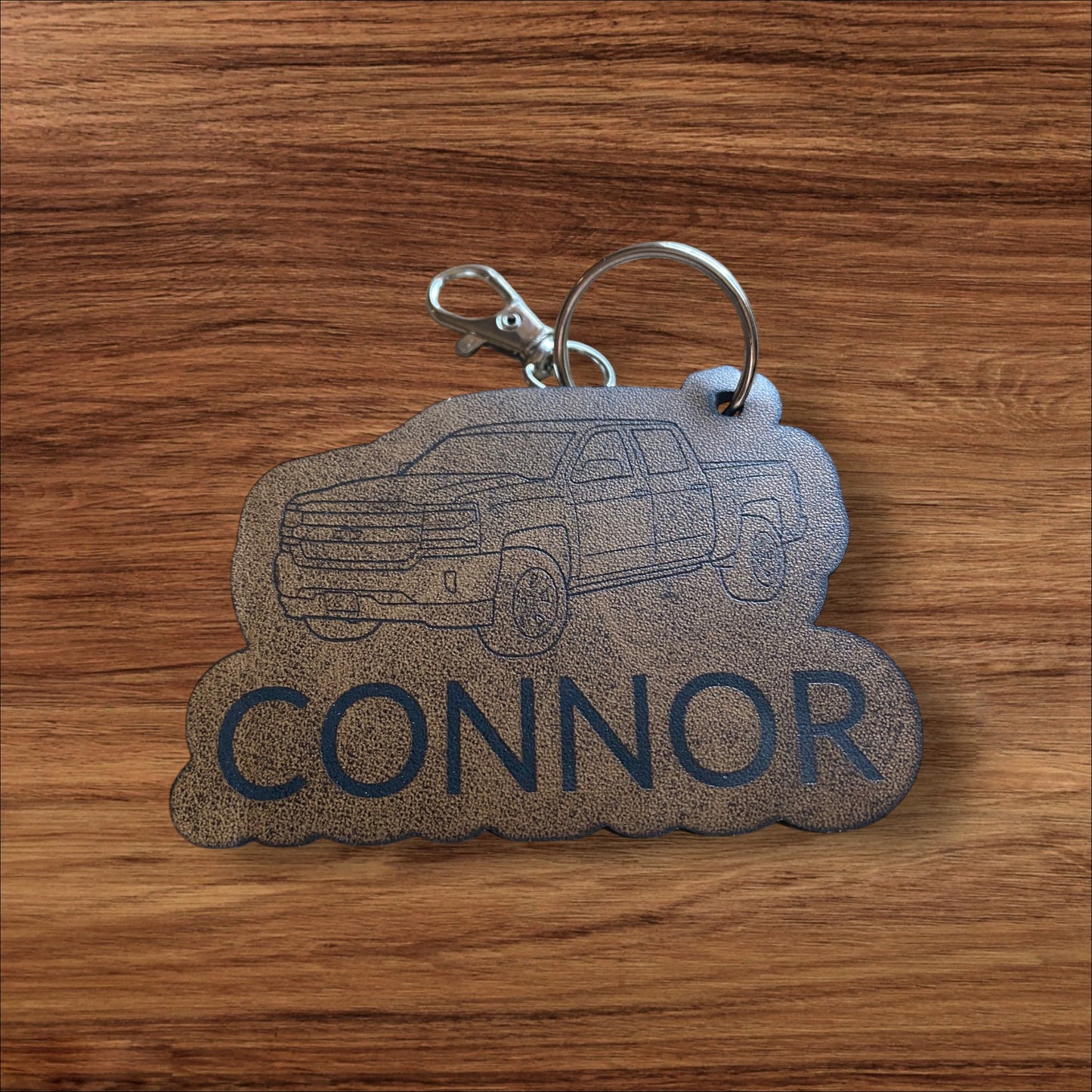 Custom Truck Keychain – Engraved Leather Pickup Truck Key Tag | Personalized Gift for Truck Lovers, Mechanics, & Car Enthusiasts - SystemPoint Solutions