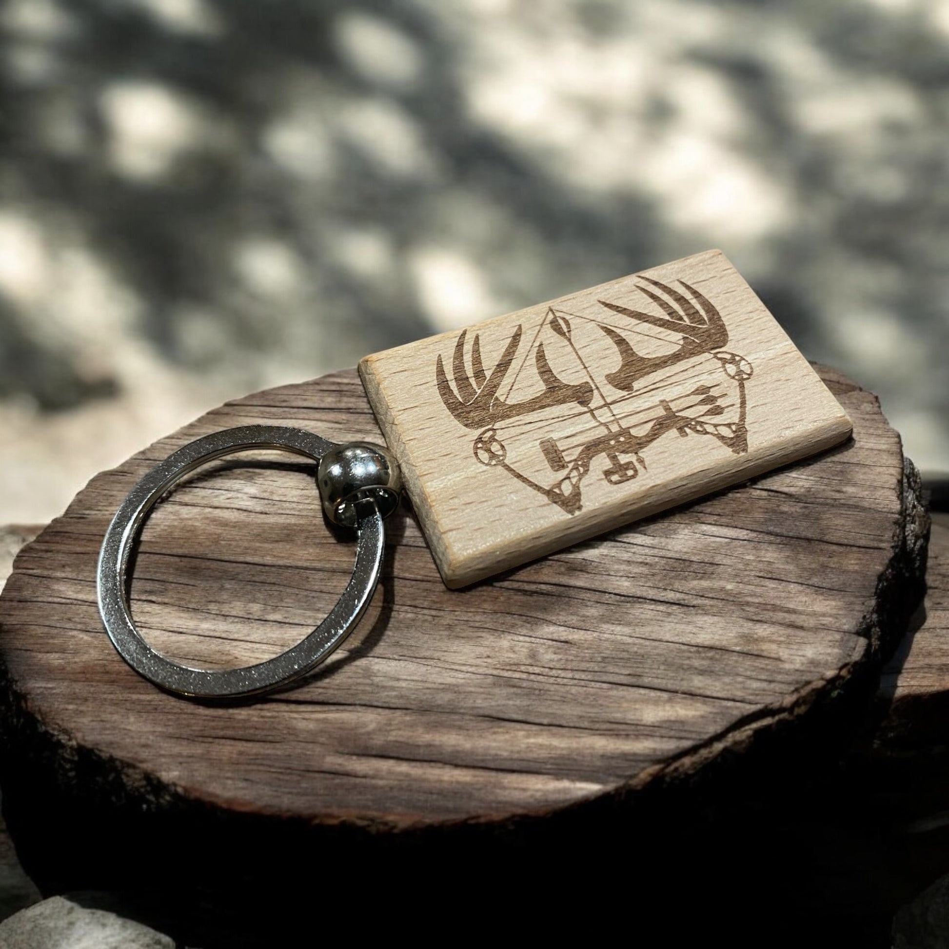 Custom Engraved Bow Hunting Keychain, Personalized Hunting Gift, Unique Bow Hunting Design, Custom Keychain for Hunters, Personalized Gift for Him, Engraved Keychain for Outdoor Enthusiasts, Hunting Gift - SystemPoint Solutions