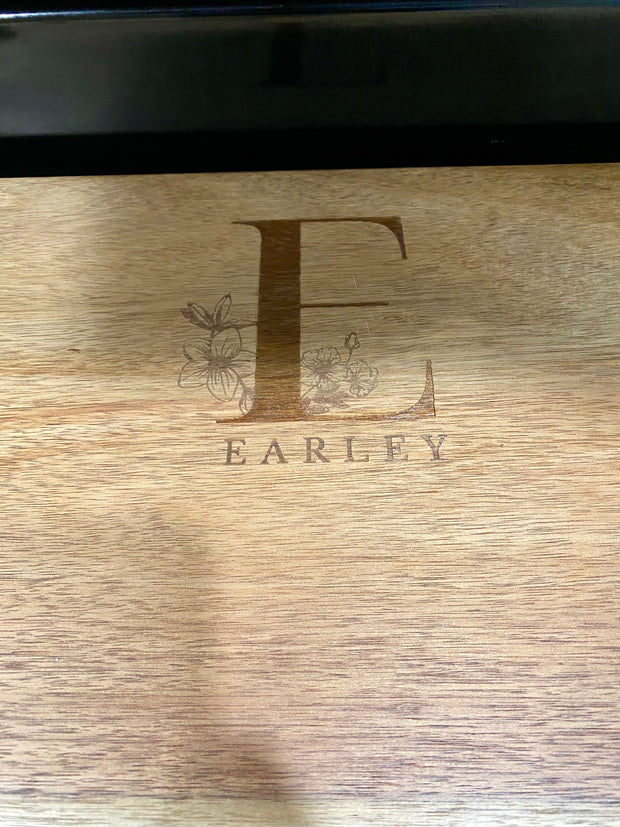 Engraved Stove Top Wood Cover Cutting Board Tray - SystemPoint Solutions