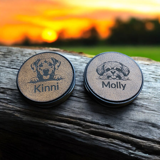 Custom Dog PopSocket – Personalized Leather Phone Grip