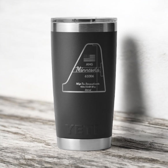 Custom Engraved C-130 Tail Number YETI 20oz Tumbler – Personalized Military Aviation Gift - SystemPoint Solutions