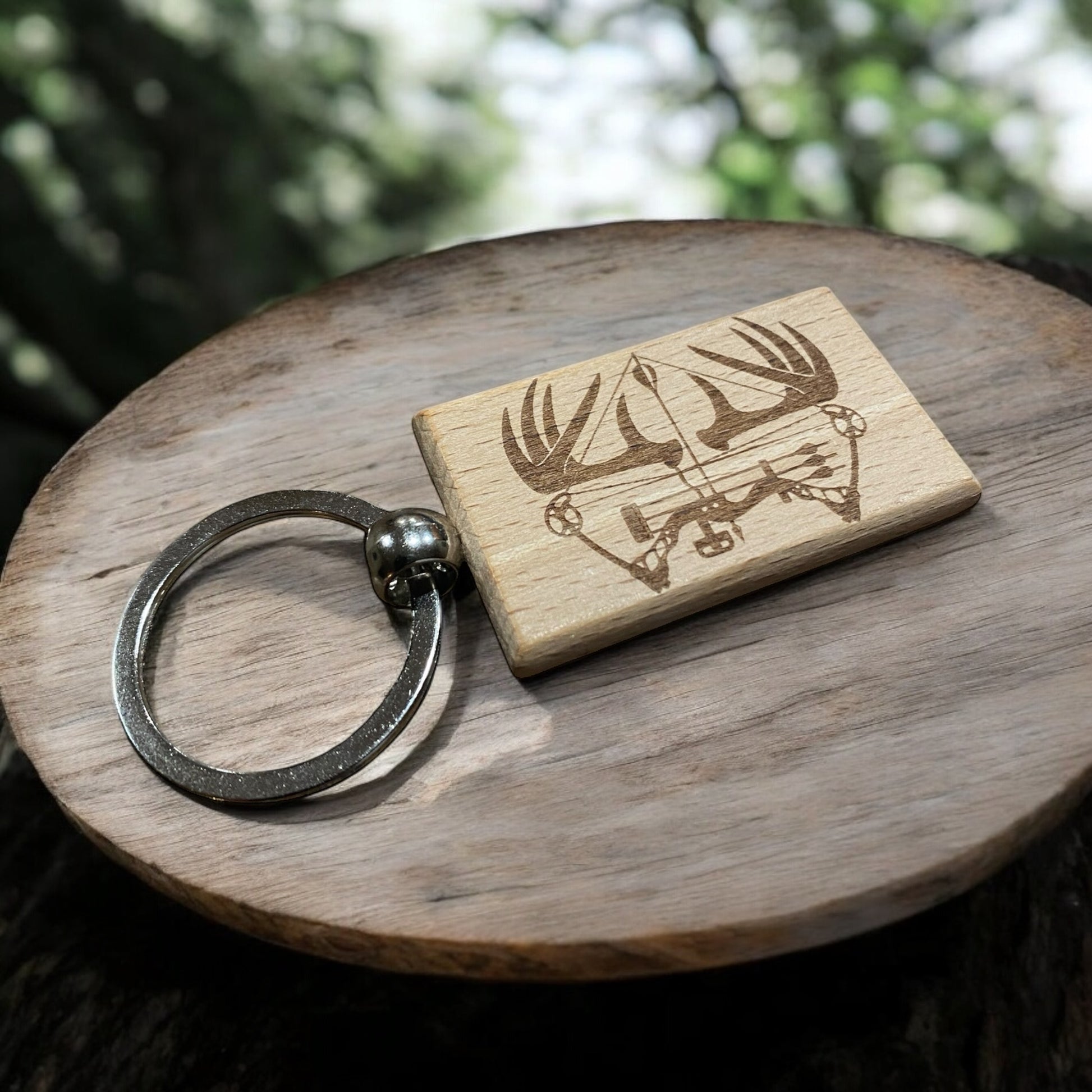 Custom Engraved Bow Hunting Keychain, Personalized Hunting Gift, Unique Bow Hunting Design, Custom Keychain for Hunters, Personalized Gift for Him, Engraved Keychain for Outdoor Enthusiasts, Hunting Gift - SystemPoint Solutions