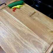 Engraved Stove Top Wood Cover Cutting Board Tray - SystemPoint Solutions