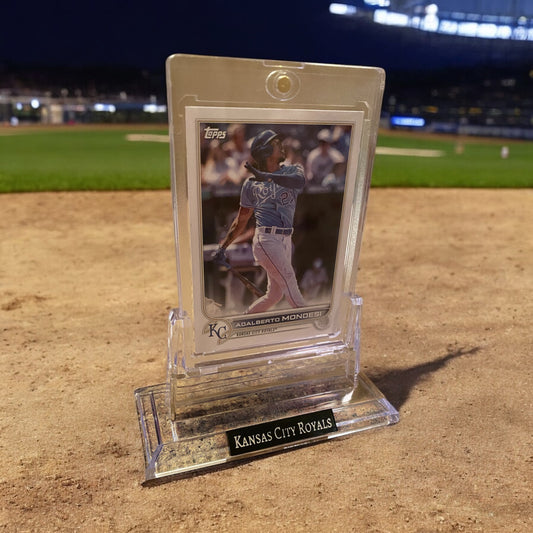 Personalized Baseball Card Display – Magnetic Holder with Custom Acrylic Plaque - SystemPoint Solutions