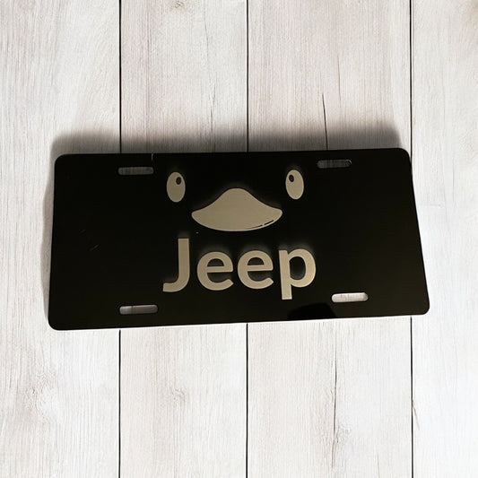 Custom Duck Face Jeep License Plate, Personalized Jeep License Plate, Unique Duck Face Design, Custom Jeep License Plate for Jeep Lovers, Engraved License Plate for Jeep Owners, Jeep Themed Gift - SystemPoint Solutions