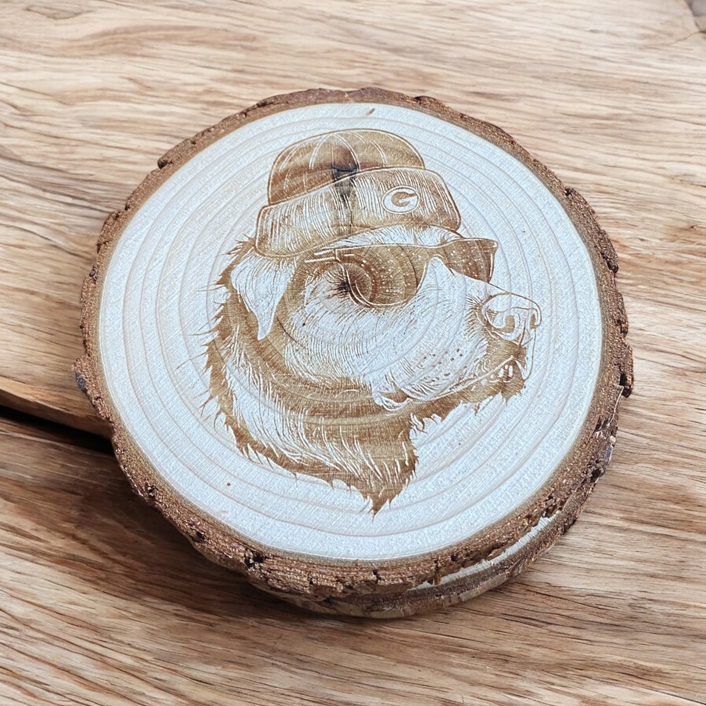 Set of 4 - NFL Team Dog Coaster – Laser Engraved Wood Coasters | NFL Fan Gift, Rustic Decor, Football Lover Gift - SystemPoint Solutions