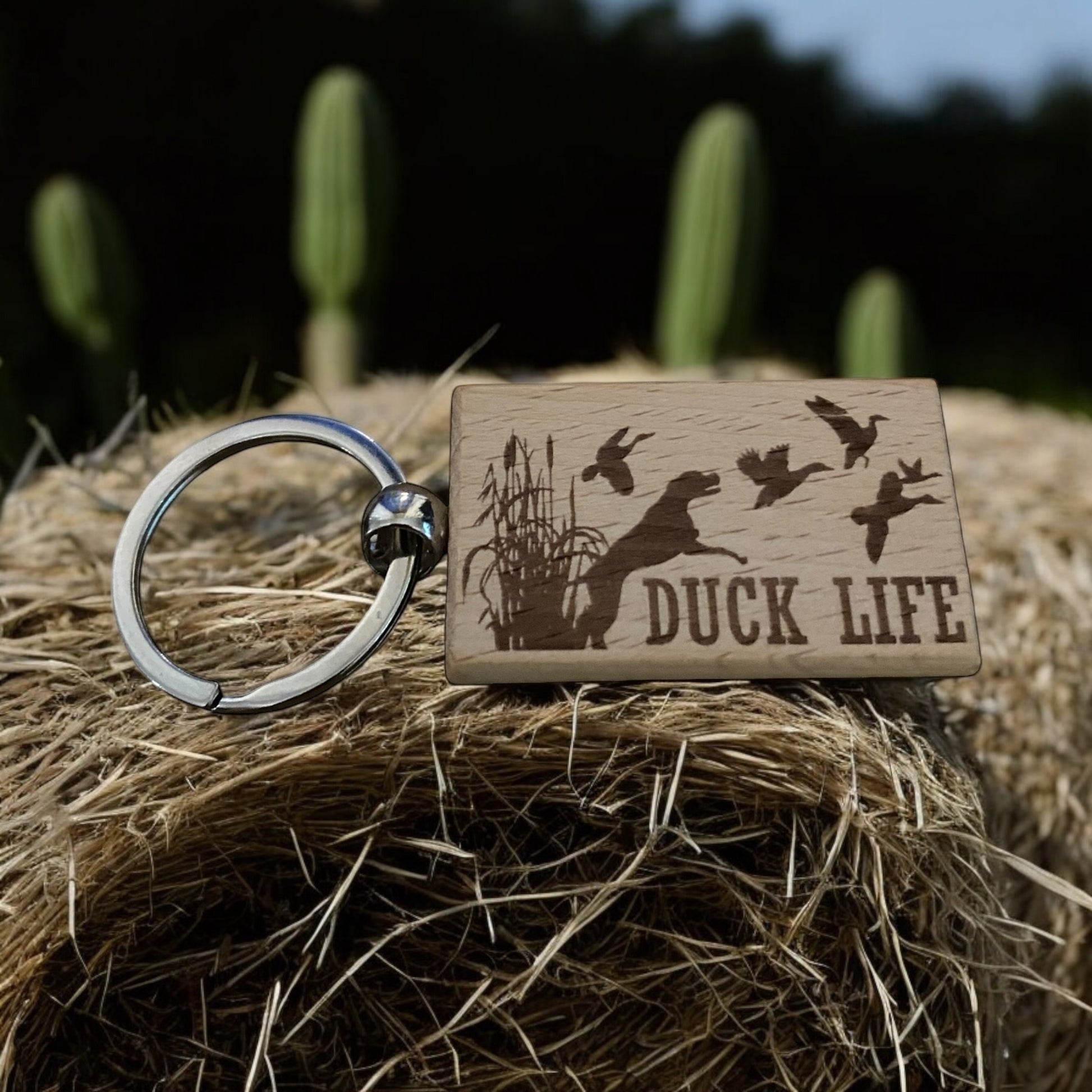 Custom Engraved Duck Hunting Keychain, Personalized Hunting Gift, Unique Duck Hunting Design, Custom Keychain for Hunters, Personalized Gift for Him - SystemPoint Solutions