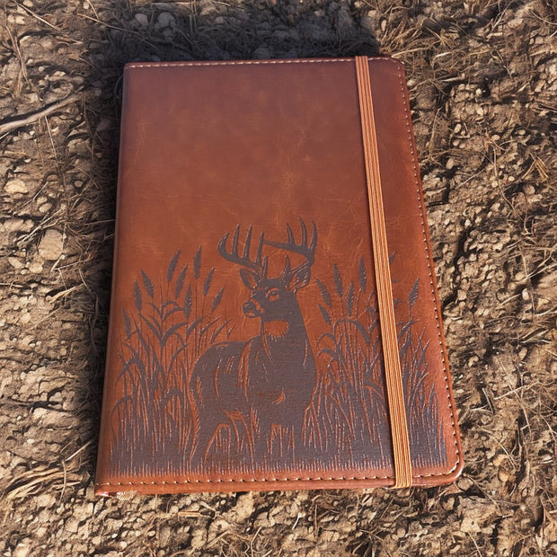 Engraved Buck Scenery Leather Journal – Personalized Gift - SystemPoint Solutions
