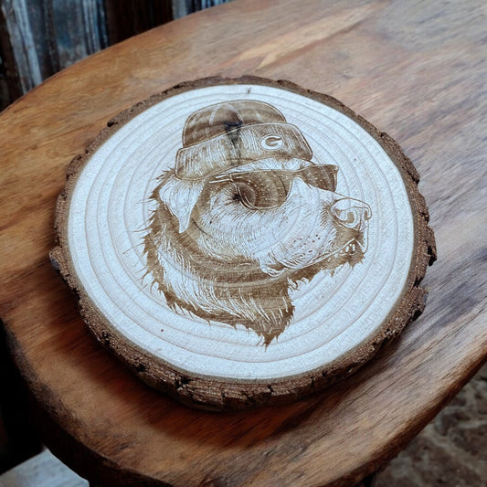 Set of 4 - NFL Team Dog Coaster – Laser Engraved Wood Coasters | NFL Fan Gift, Rustic Decor, Football Lover Gift - SystemPoint Solutions