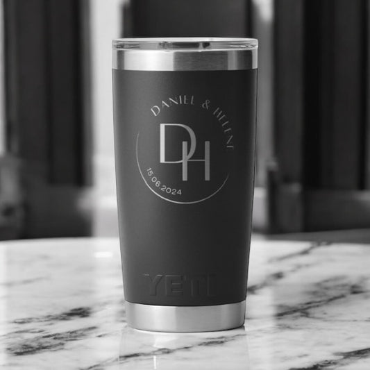 Custom Engraved Monogram YETI 20oz Tumbler – Personalized Gift for Him & Her - SystemPoint Solutions