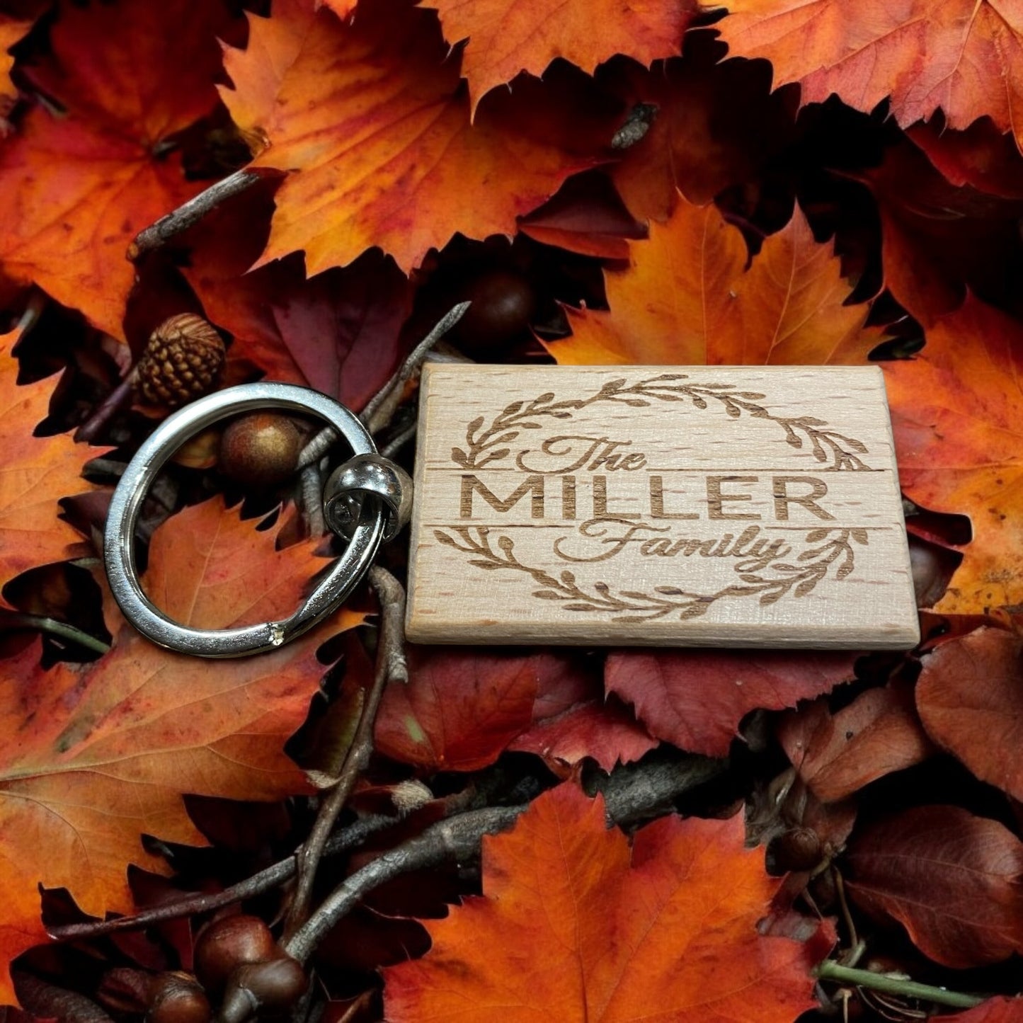 Custom Family Name Keychain, Personalized Leather Keychain, Unique Family Gift, Custom Keychain for Family, Engraved Family Name Keychain, Personalized Keychain for Him/Her, Custom Family Keepsake - SystemPoint Solutions