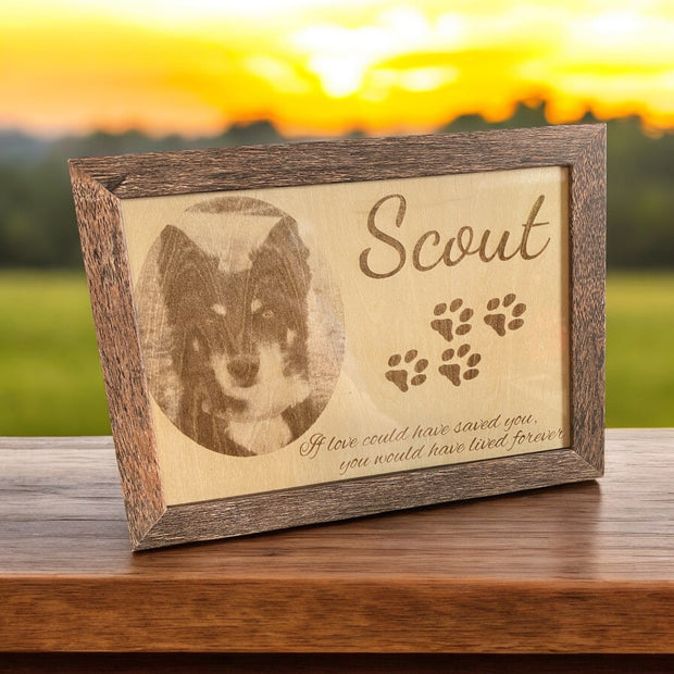 Custom Engraved Pet Memorial Frame with Photo & Name - SystemPoint Solutions