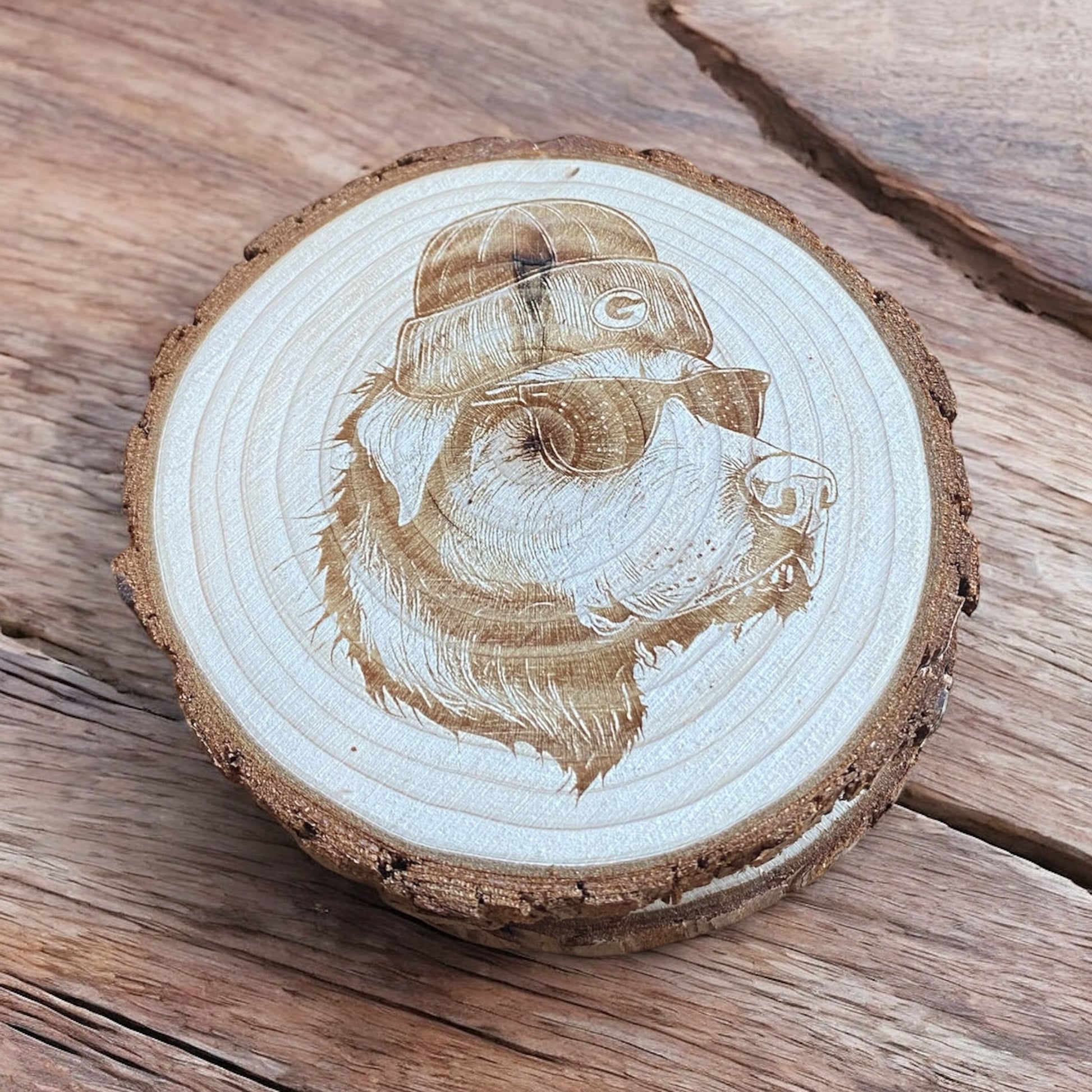 Set of 4 - NFL Team Dog Coaster – Laser Engraved Wood Coasters | NFL Fan Gift, Rustic Decor, Football Lover Gift - SystemPoint Solutions