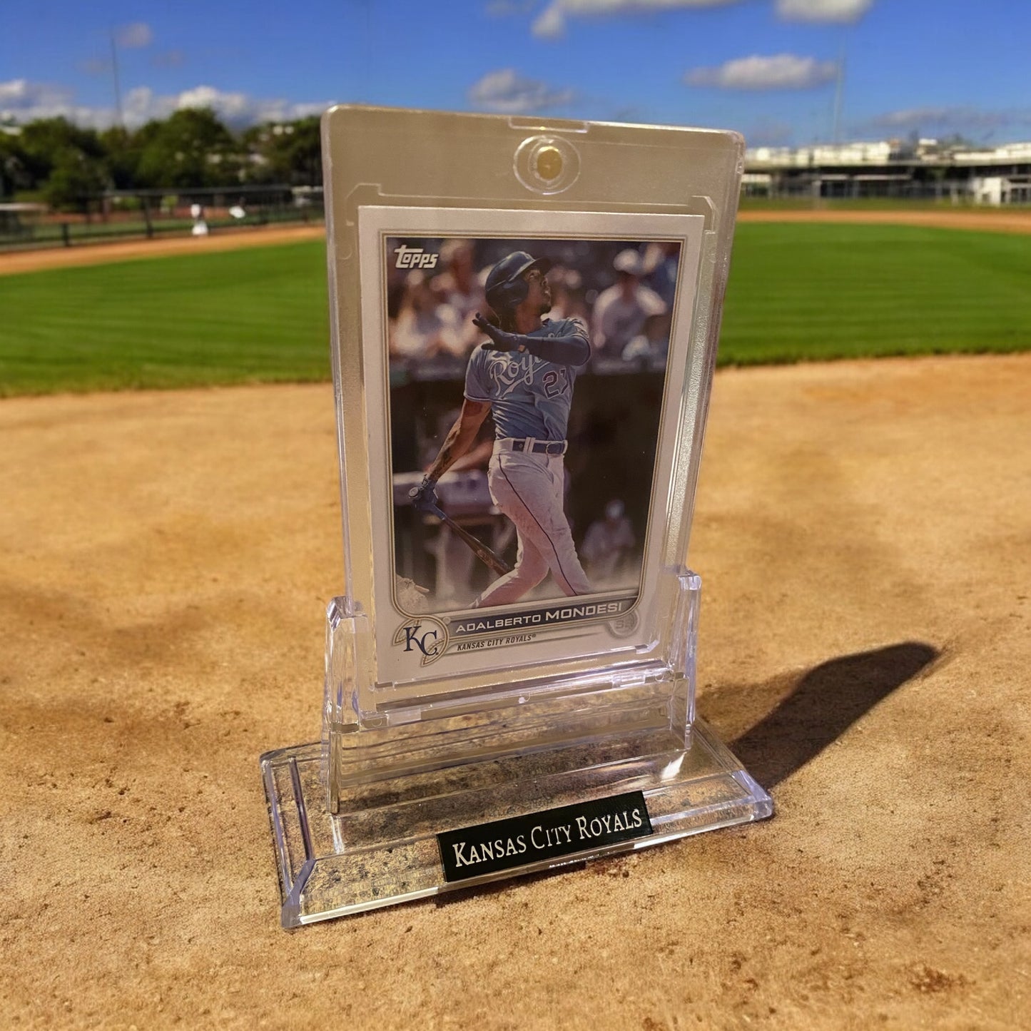 Personalized Baseball Card Display – Magnetic Holder with Custom Acrylic Plaque - SystemPoint Solutions