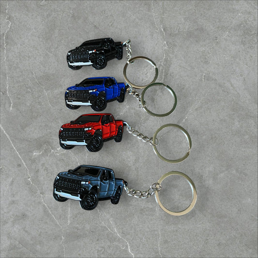 Silverado Keychain - Custom Metal Truck Key Ring Gift for Owners