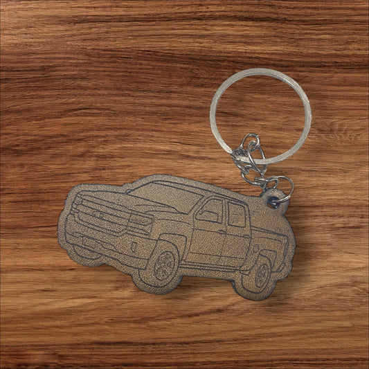 Custom Truck Keychain – Engraved Leather Pickup Truck Key Tag | Personalized Gift for Truck Lovers, Mechanics, & Car Enthusiasts - SystemPoint Solutions