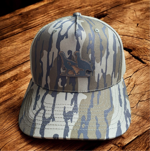 Turkey Hunting Camo Hat – 3D Leather Patch Trucker Hat – Laser Engraved Outdoorsman Cap - SystemPoint Solutions
