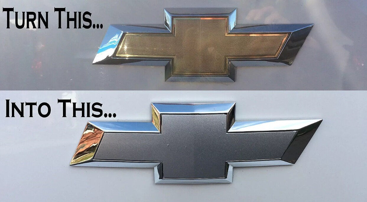 2014 2015 2016 2017 2018 2019 2020 2021 2022 2023 2024 Silverado Precut Bowtie Emblem Overlay DECALS Compatible With Chevy, Front & Rear Set - SystemPoint Solutions