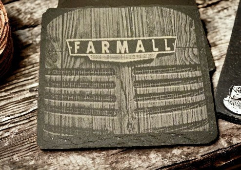 Farmall CASE IH International Harvester Vintage Style Metal Grill Coaster Set, 4-Piece Coaster Set, Tractor, Mancave Decor, Tractor Artwork - SystemPoint Solutions