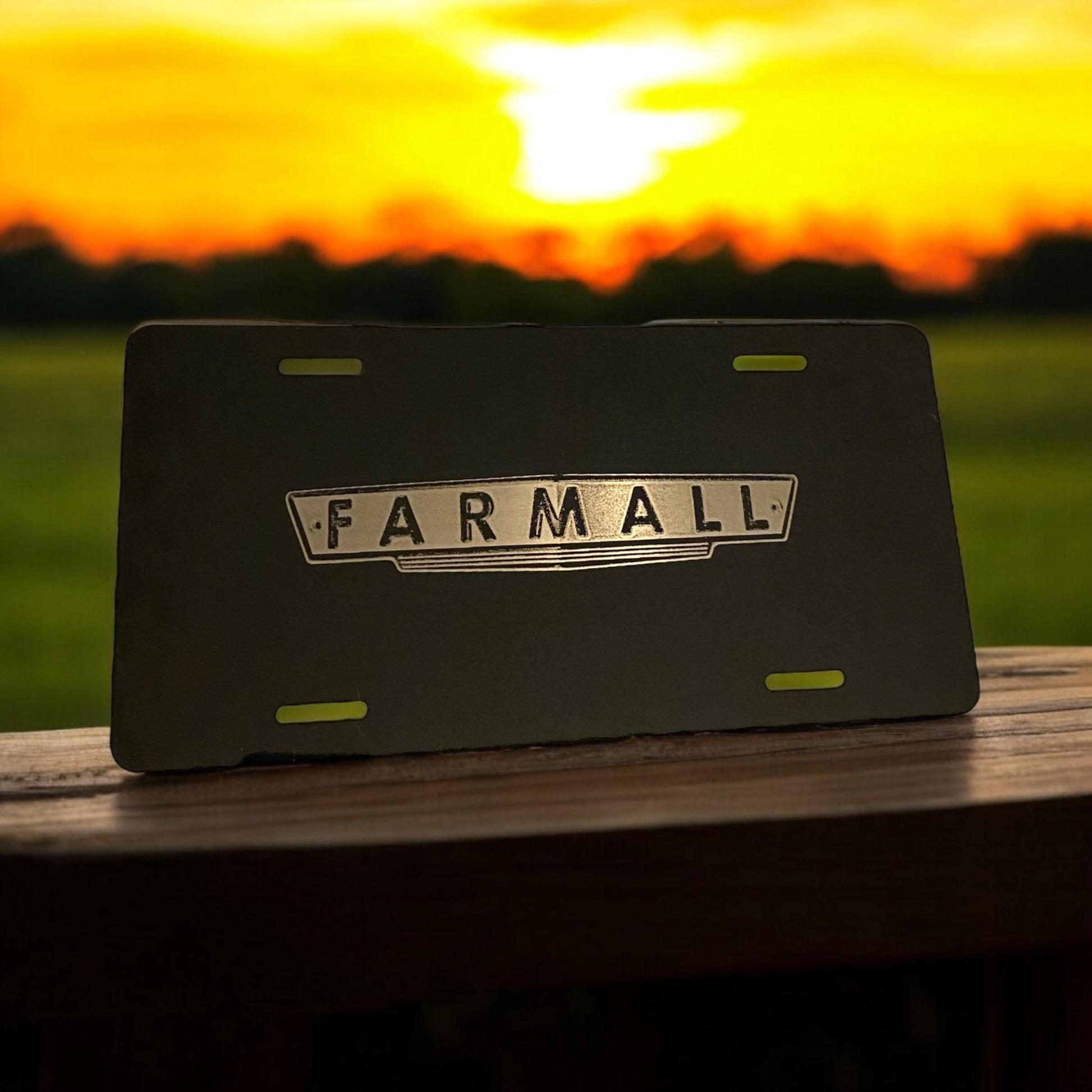 Custom Engraved Rustic Farmall Emblem License Plate | 6x12” Chrome Mirror | Personalized Car Truck Plate | Unique Gift for Farmers - SystemPoint Solutions