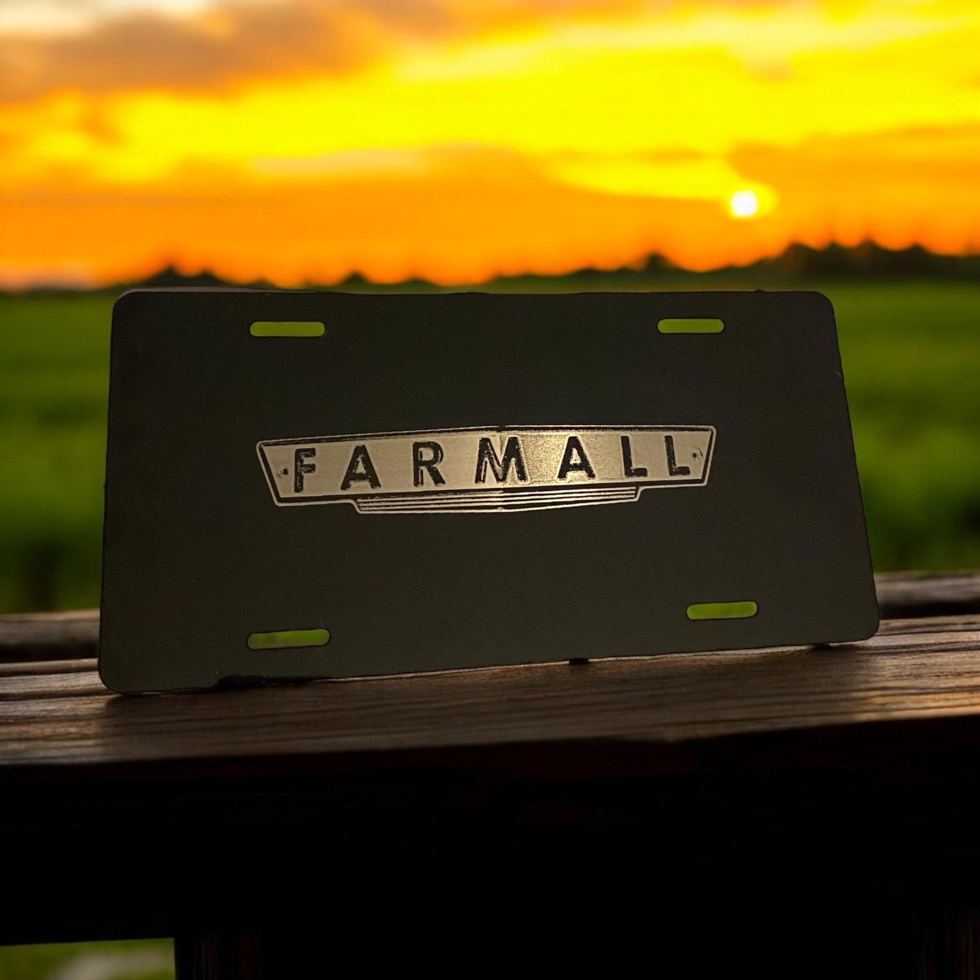 Custom Engraved Rustic Farmall Emblem License Plate | 6x12” Chrome Mirror | Personalized Car Truck Plate | Unique Gift for Farmers - SystemPoint Solutions