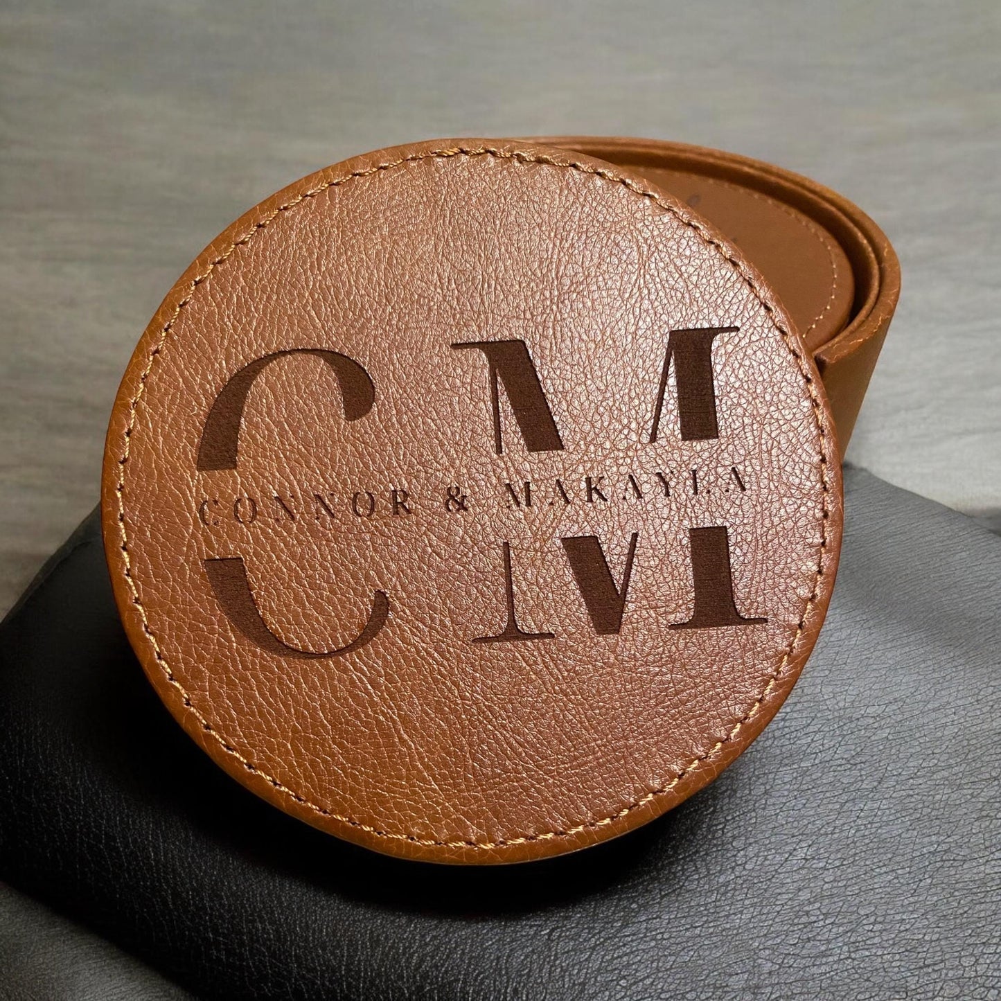 Custom Couples Leather Coaster Set | Engraved Initials and Names | Personalized Wedding Gift | Rustic Home Decor | Anniversary or House Gift - SystemPoint Solutions