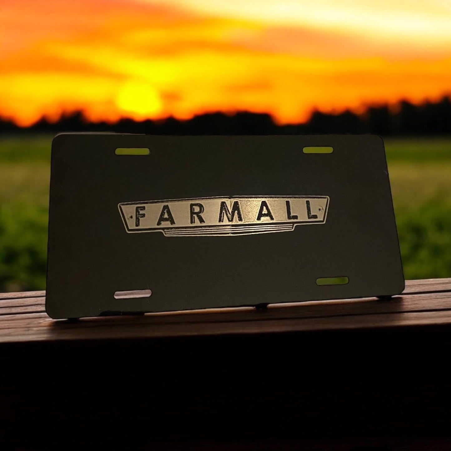 Custom Engraved Rustic Farmall Emblem License Plate | 6x12” Chrome Mirror | Personalized Car Truck Plate | Unique Gift for Farmers - SystemPoint Solutions