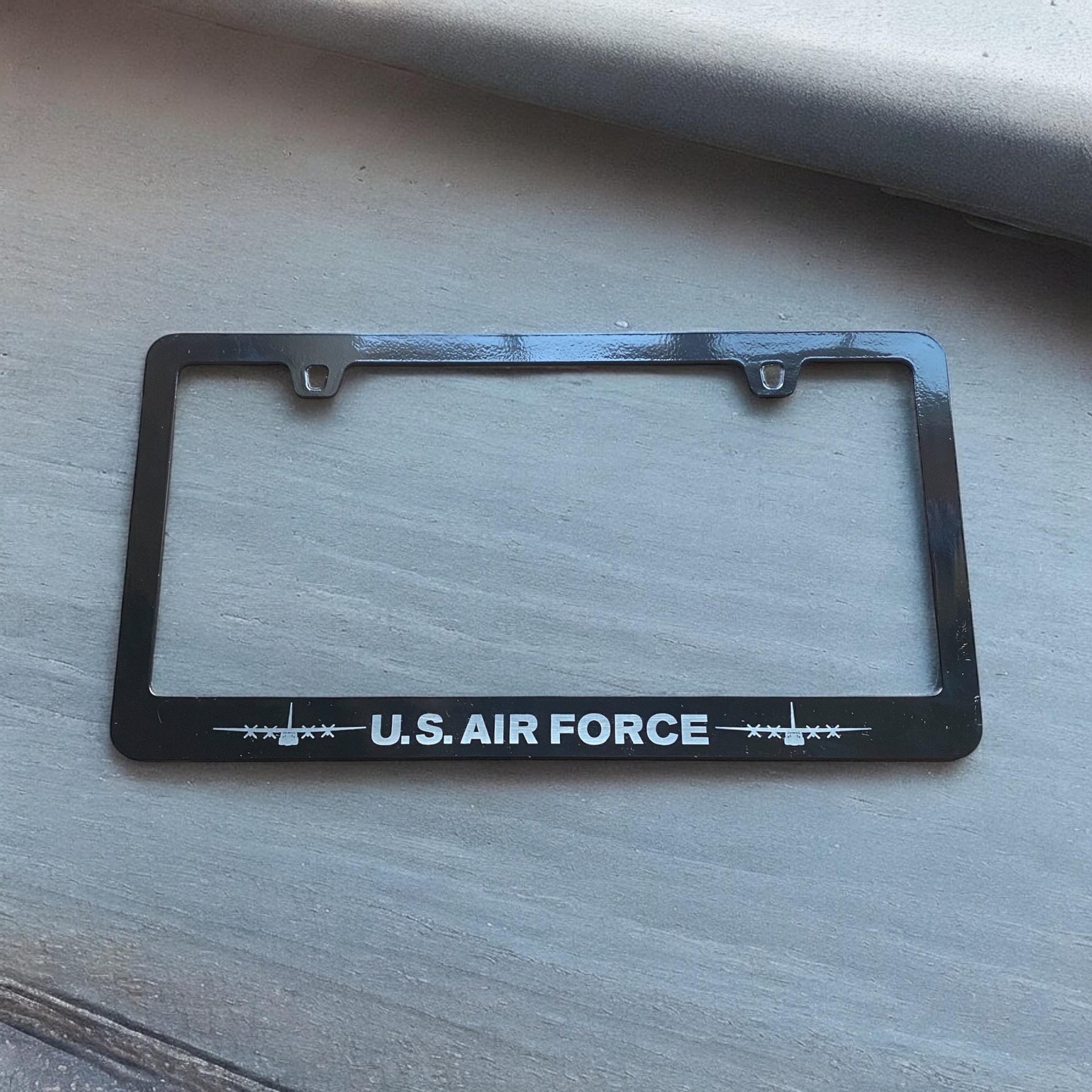 US Air Force License Plate Frame Cover | Military Car Accessories | Veteran Gift | Durable Metal Frame | USAF Car Decor | Stainless Steel - SystemPoint Solutions