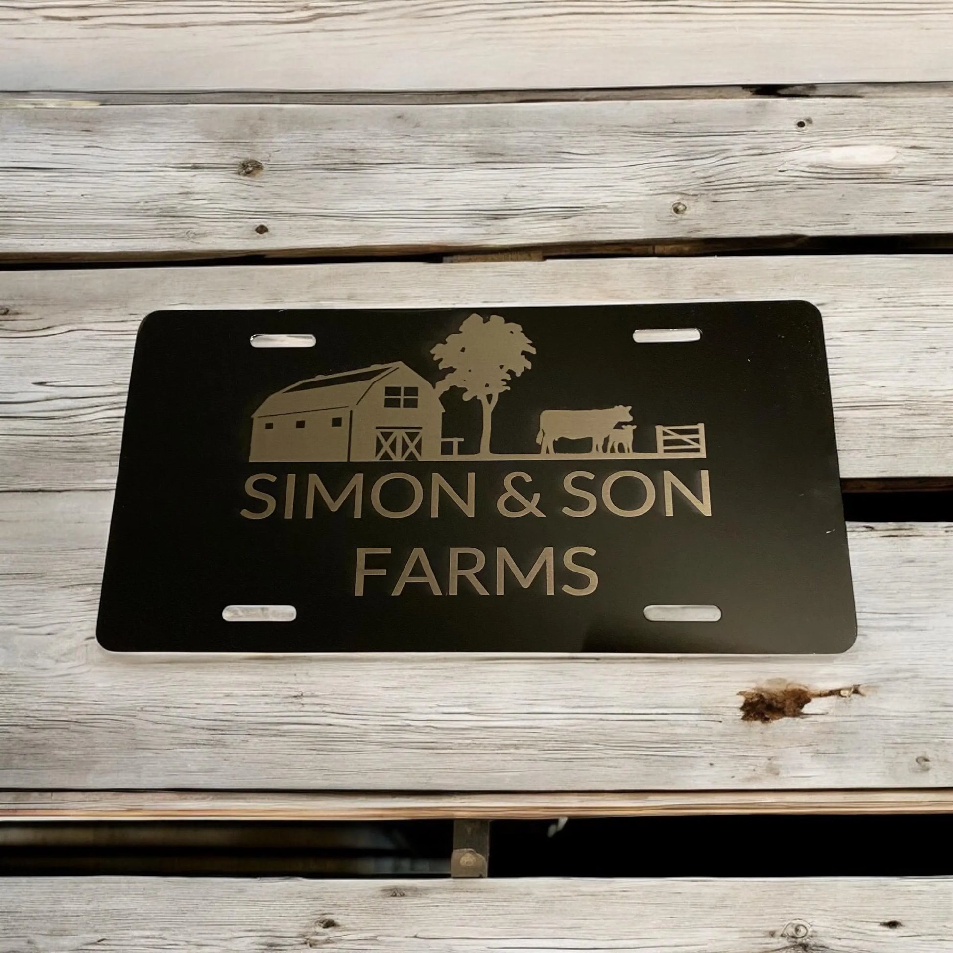 Custom Engraved Farm License Plate – Personalized Farm Decor and Agricultural Gift - SystemPoint Solutions