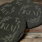Custom Name Flower Coasters - Personalized Gift for Family - Set of 4 Drink Coasters - Handmade House Drink Decor - Family Name Drinkware - SystemPoint Solutions