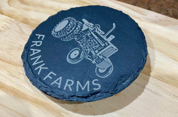 Custom Name Tractor Farm Coasters - Personalized Gift for Farmers - Set of 4 Drink Coasters - Handmade Farmhouse Decor - Farm Life Drinkware - SystemPoint Solutions