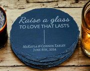 Custom Wedding Coasters - Personalized Drinkware for Bride and Groom - Set of 4 Coasters - Handmade Wedding Decor - Unique Gift Idea - SystemPoint Solutions