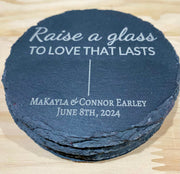 Custom Wedding Coasters - Personalized Drinkware for Bride and Groom - Set of 4 Coasters - Handmade Wedding Decor - Unique Gift Idea - SystemPoint Solutions
