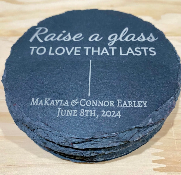 Custom Wedding Coasters - Personalized Drinkware for Bride and Groom - Set of 4 Coasters - Handmade Wedding Decor - Unique Gift Idea - SystemPoint Solutions