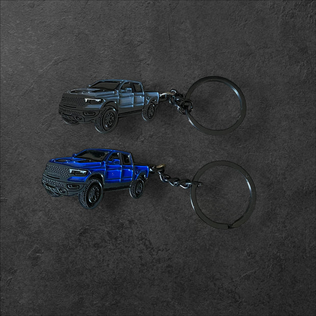 Custom RAM-Theme Truck Keychain – Engraved Metal Key Ring - SystemPoint Solutions
