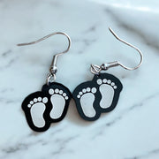 Baby Footprint Acrylic Earrings – Custom Newborn Keepsake Jewelry Gift for Moms & Grandmas - SystemPoint Solutions