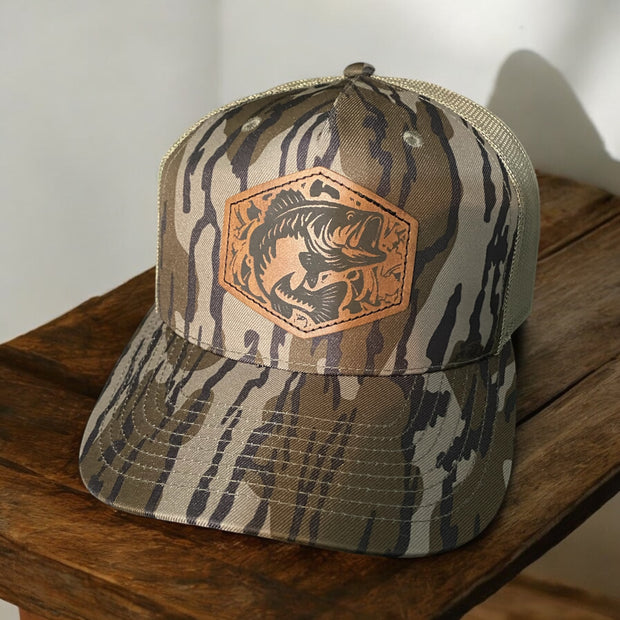 Bass Woodland Camo Patch Hat - Outdoor Fishing Gear - SystemPoint Solutions