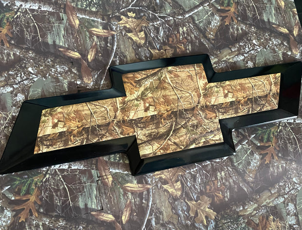 Camo Satin Vinyl Emblem Overlays for Chevy Silverado (Front/Rear) - SystemPoint Solutions