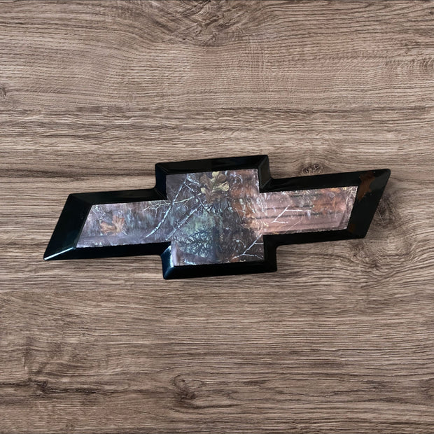 Camo Woodland Vinyl Emblem Overlays for Chevy Silverado (Front/Rear) - SystemPoint Solutions