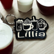 Coffee Lover Acrylic Keychain – Custom Name Gift - SystemPoint Solutions